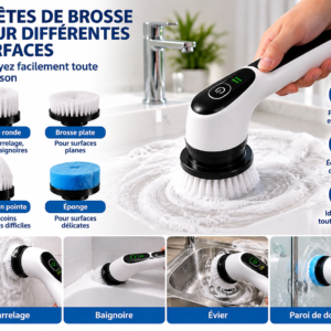 Brosse de nettoyage électrique rechargeable 9-en-1